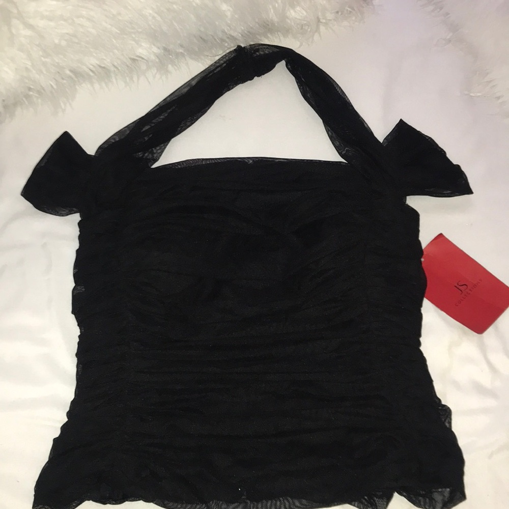 🖤 JS COLLECTION Black Rushed Top
